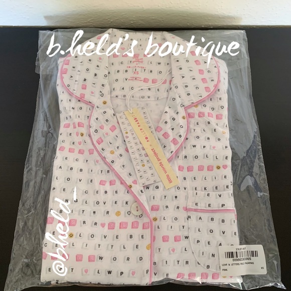 Roller Rabbit x Little Words Project Love & Letters Polo Pajamas Pink Sz XS NWT - Picture 15 of 16